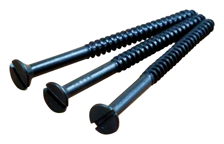 Flat Head Slotted Screws - 2 1/2" x #9 oil rubbed bronze finish (near black) - Wild West Hardware