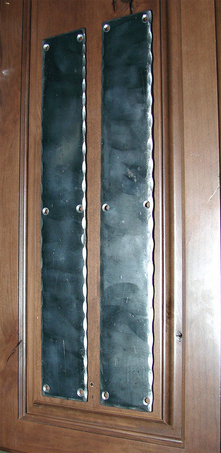 20 Inch Long Rustic Push Plate with Hammered Edges - Wild West Hardware