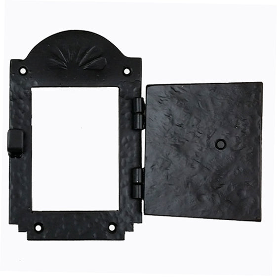 Speakeasy Grille, Peephole, Iron Door Viewer, "Old Hacienda Style" (2 pc. Iron Speakeasy Door Viewer Kit) - Wild West Hardware