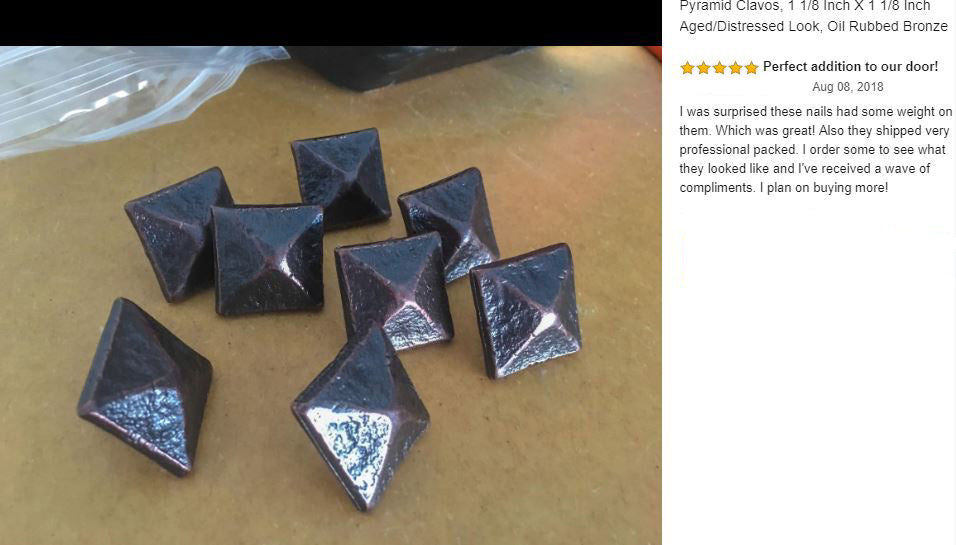 Pyramid Clavos, 1 1/8" x 1 1/8"- Aged / Distressed Look, Oil Rubbed Bronze finish - Wild West Hardware