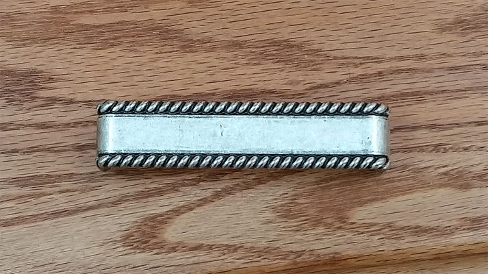Drawer Pull w/ rope edge, Old Silver finish - Wild West Hardware