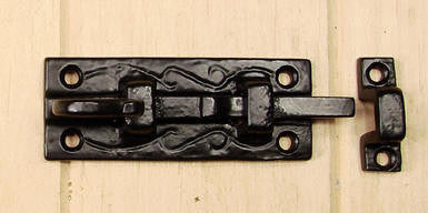 Old World Surface Slide Bolt With looped handle - Wild West Hardware