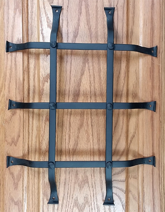 Standard Style Speakeasy Grille - Size: 12" x 16" - 5 Bars with flared mounting legs - Wild West Hardware