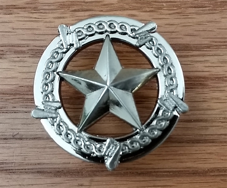 Star Knob, Round with Barb Wire Border 5 finishes - Wild West Hardware