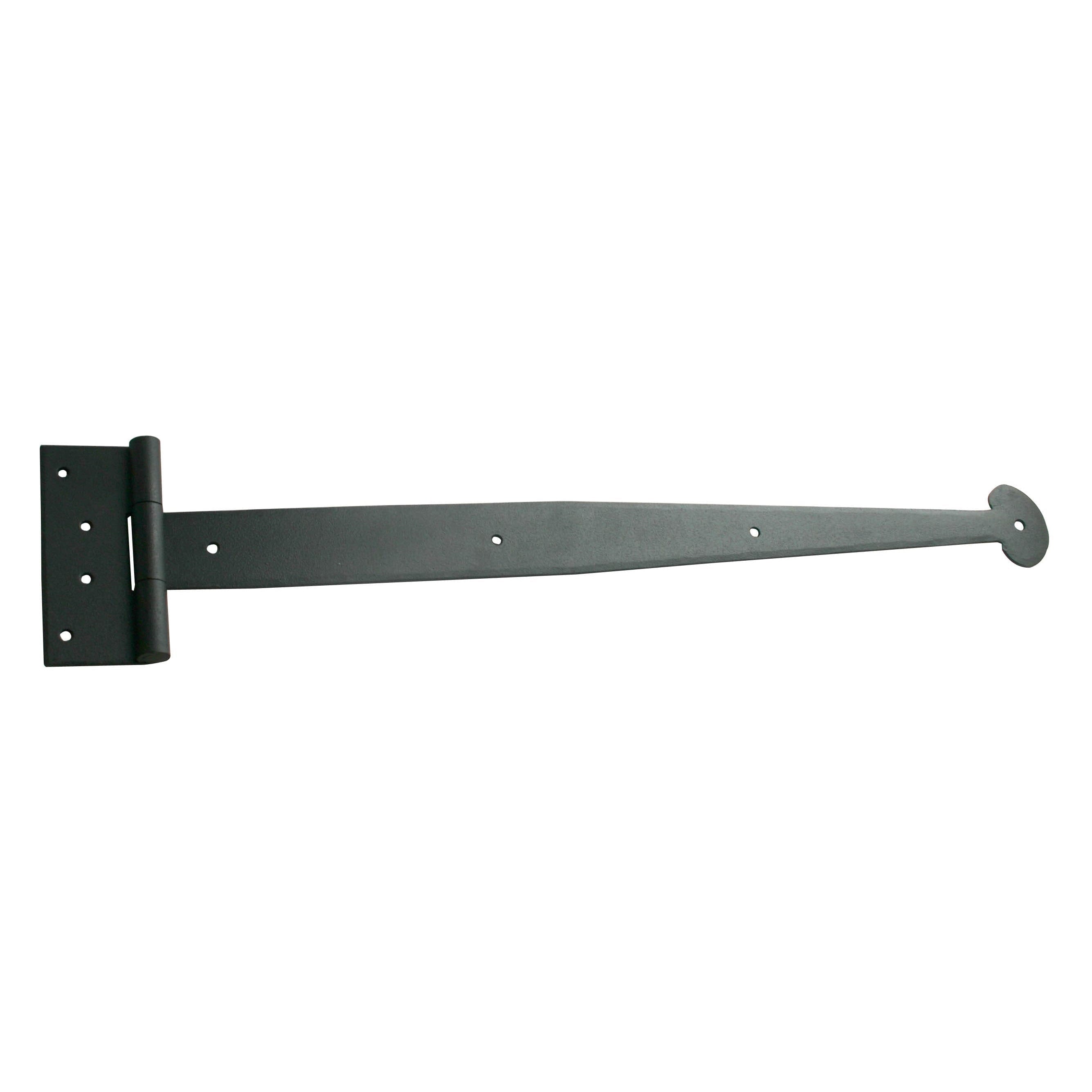 Strap Hinge for Shutters - Bean Tip - Multiple Sizes Available - Hand Forged Steel - Black Powder Coat Finish - Sold Individually