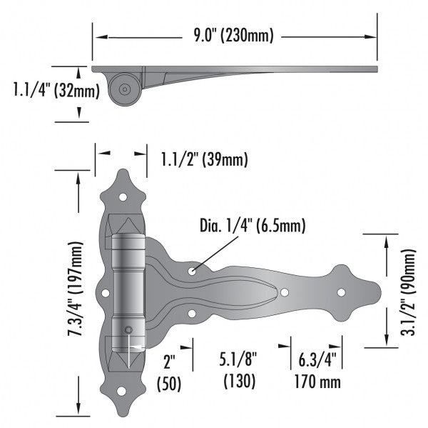 Decorative Adjustable Self-closing Spring Gate Hinges (2 pack) - Wild West Hardware