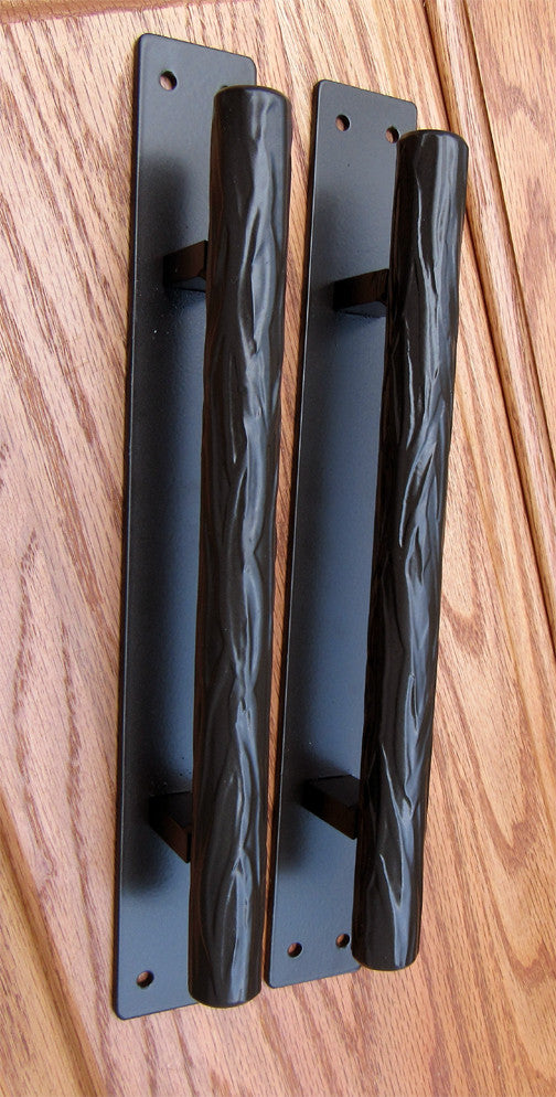 Tree Branch Door Pull #1 - 10" handle, 12" back plate - Wild West Hardware
