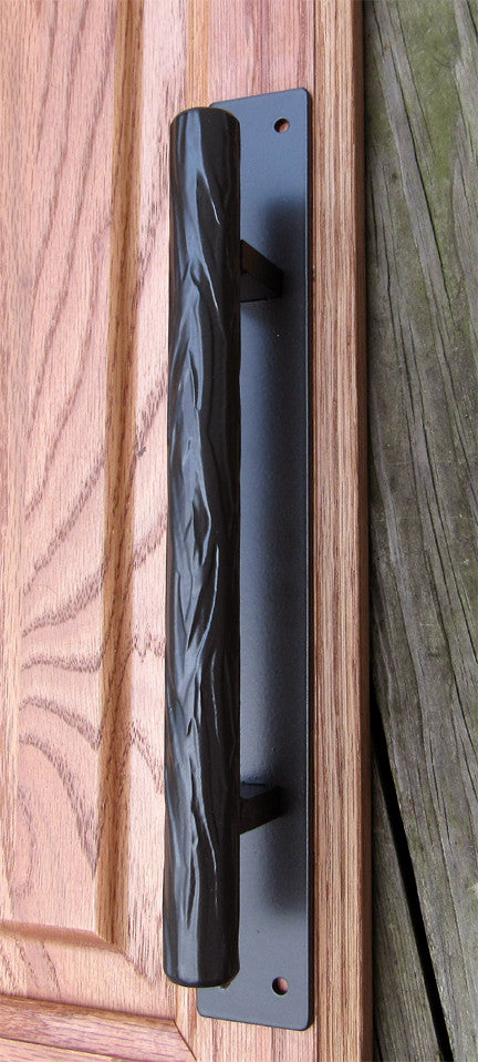 Tree Branch Door Pull #1 - 10" handle, 12" back plate - Wild West Hardware