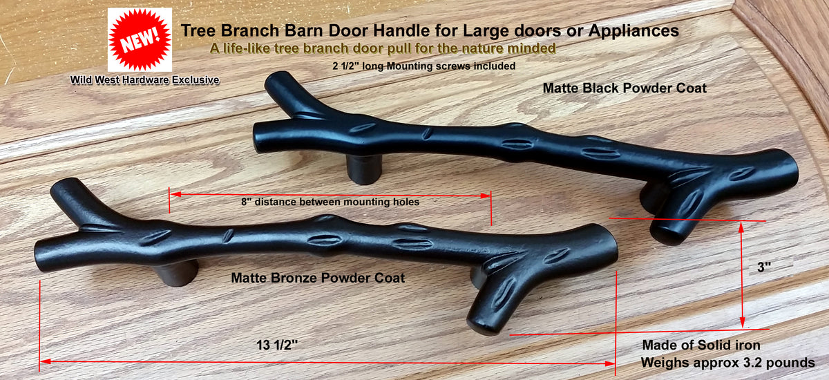 Barn Door Handle Pull - Large Tree Branch - Wild West Hardware