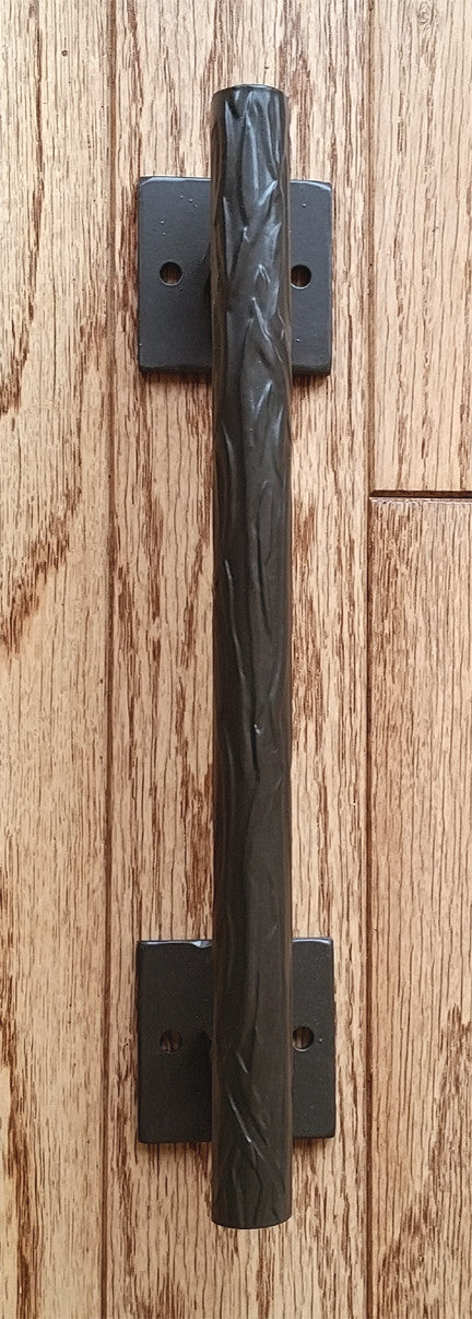 Tree Branch Door Pull #2 - - 12" handle, 2 mount plates - Wild West Hardware