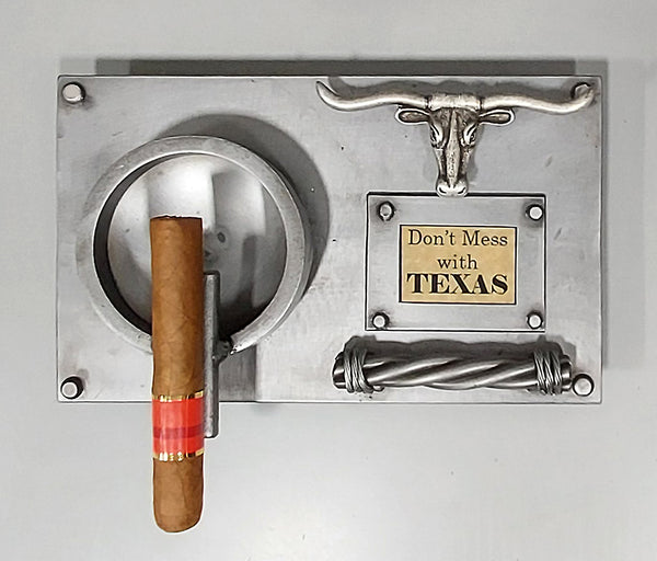 Texas Gift, Ashtray, Cigar Ashtray, Metal Art Ashtray, Wild West Hardware
