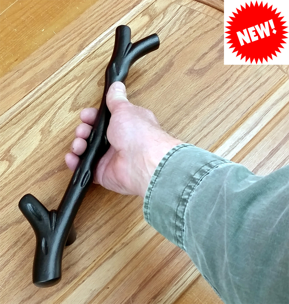 Large Tree Branch Barn Door Handle and Matching Flush Pull Set - Wild West Hardware