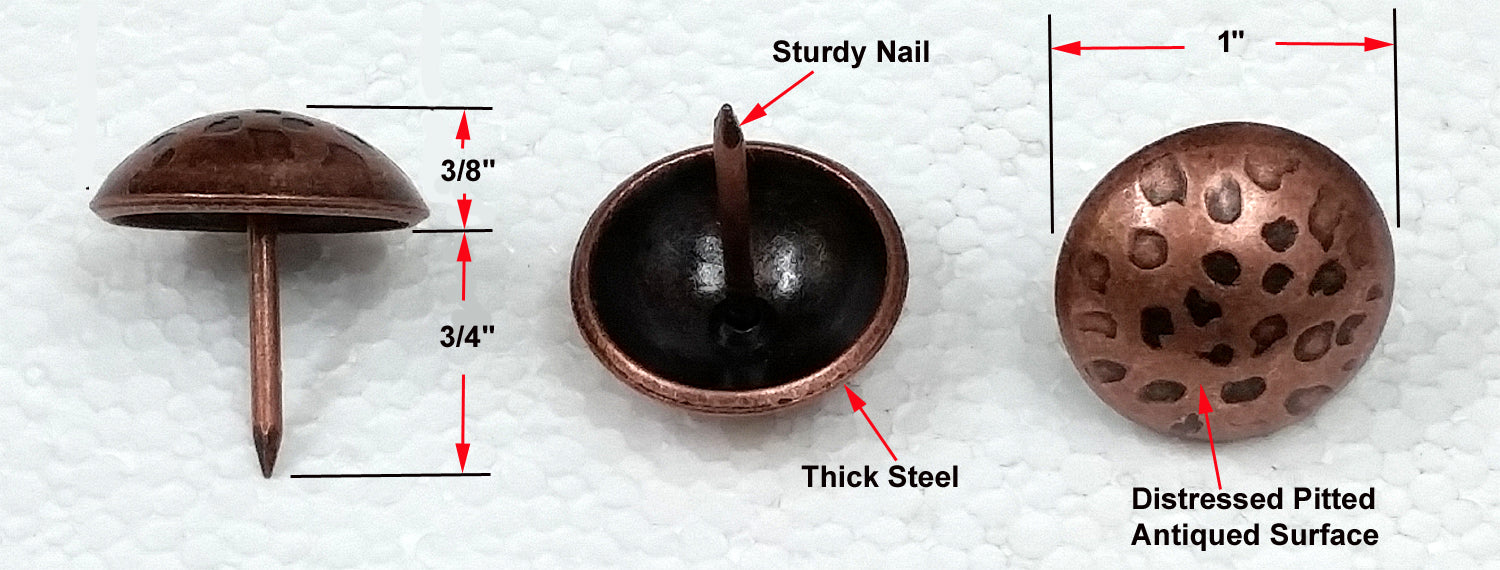 copper decorative nails - antique copper clavos - details
