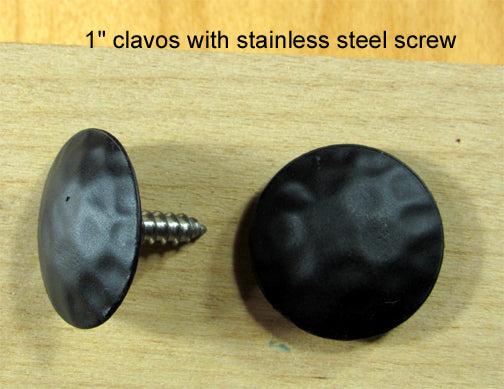 Premium Decorative Nail Head with stainless steel screw- Black PC - 1" dia. head - Wild West Hardware