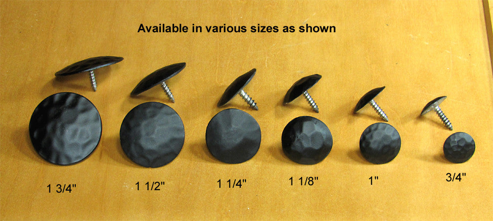 Premium Decorative Nail Head with stainless steel screw- Black PC - 1 1/8" dia. head - Wild West Hardware