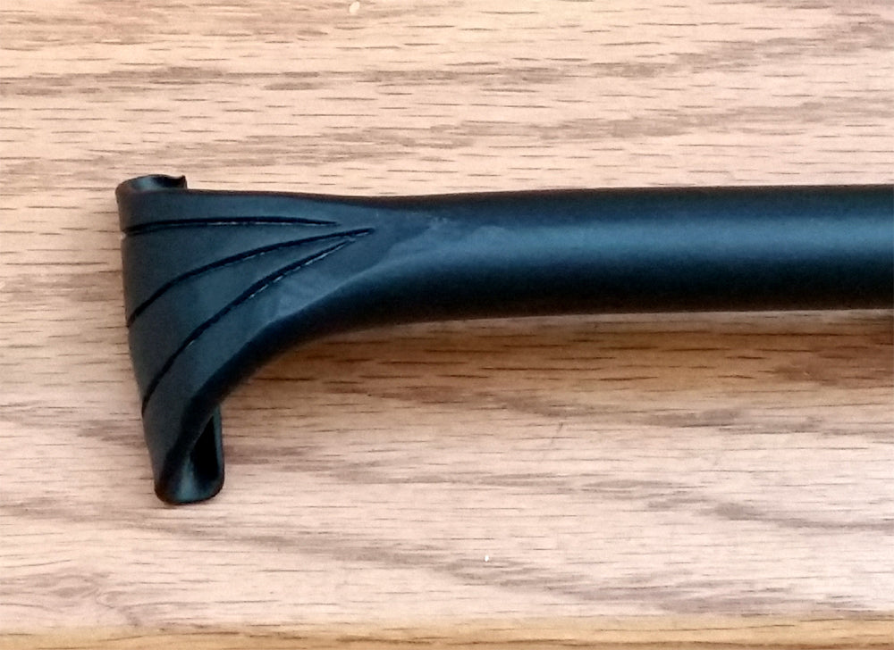 Rustic Cane Bolt "fish tail" handle (includes flat strike plate) - Wild West Hardware