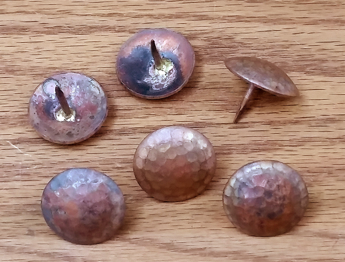 Solid Copper Nails, Clavos 1 1/4" diameter head with 3/4" nail length (penetration depth) - Wild West Hardware