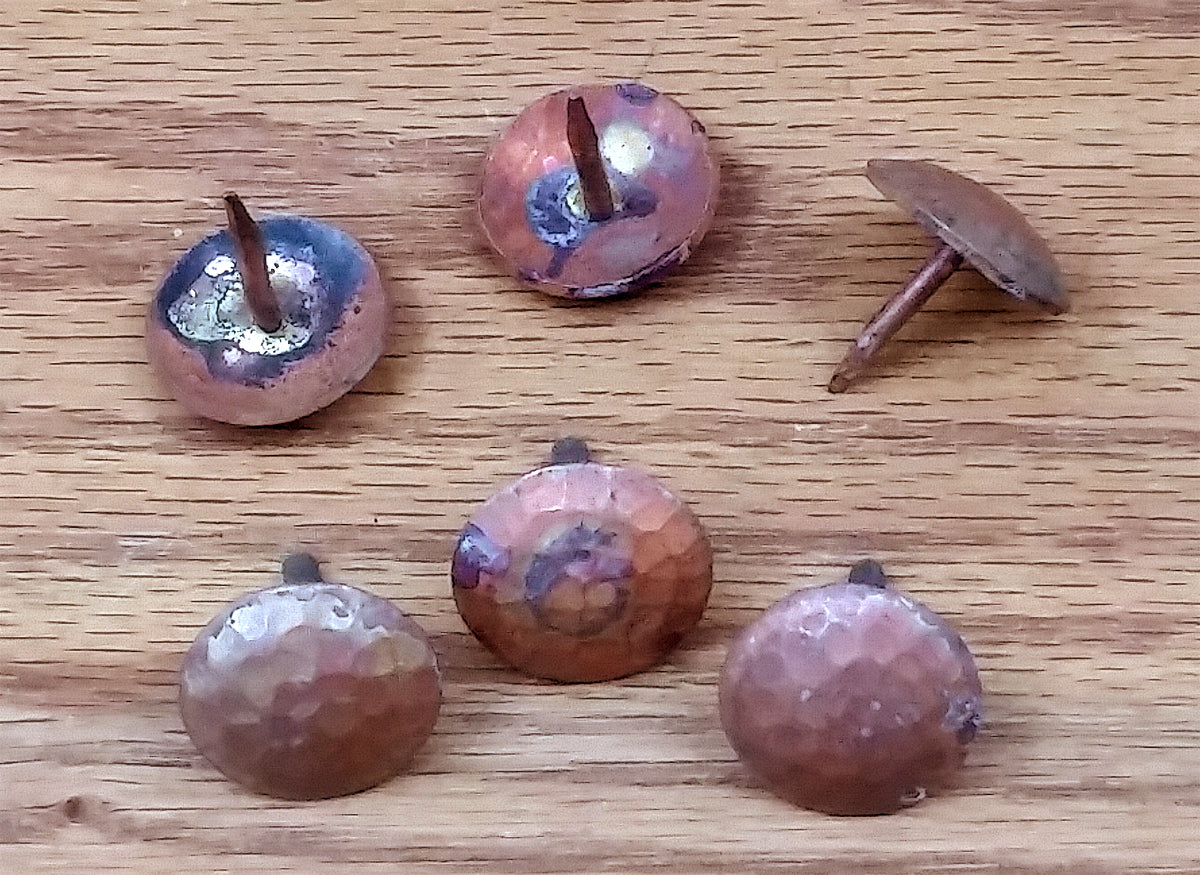 Solid Copper Nails, Clavos 1" diameter head with 3/4" nail length (penetration depth) - Wild West Hardware