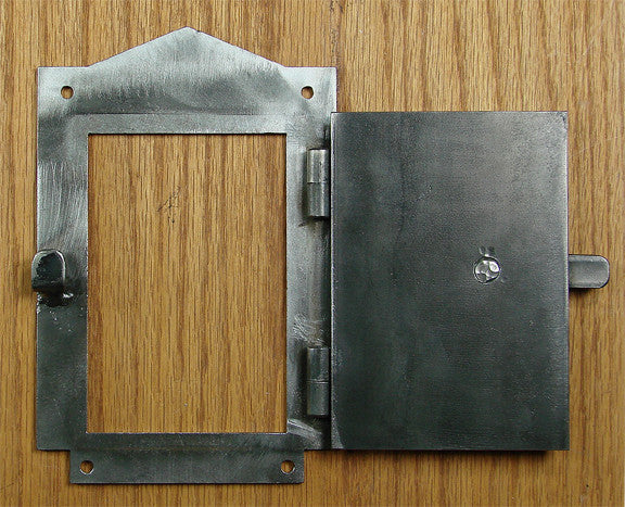 Peephole Viewer, Hinged Door Viewer, Craftsman Style, 2 pc. Speakeasy Door Grille Viewer Kit) - Wild West Hardware