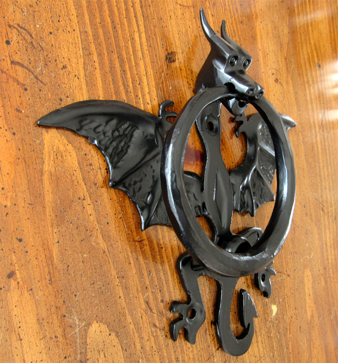 Winged Dragon Knocker with horns - Wild West Hardware