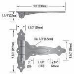Adjustable Gate Spring T-Hinge - Black For Gate Gap (1/4" - 7/8") Tca4 For Wood, Metal Or Vinyl Gates - Sold in Pairs