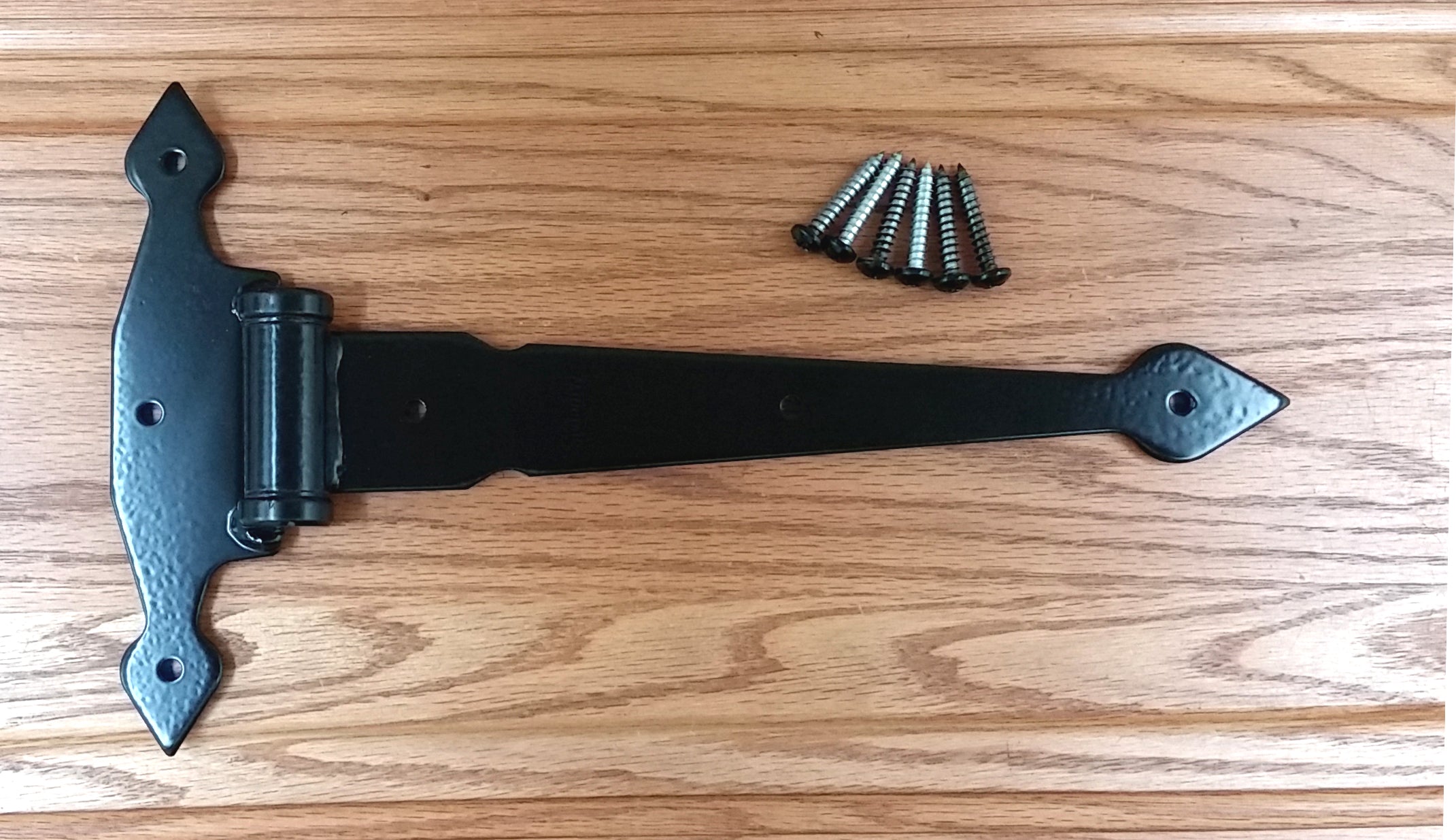 T Hinge - Heavy Duty - 12.5 Inch Decorative Strap Hinge - Black - Wild West Hardware