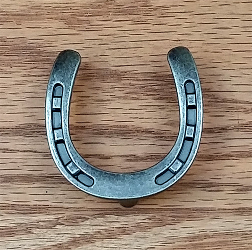 Horseshoe Pull / knob, Old Silver finish - Wild West Hardware