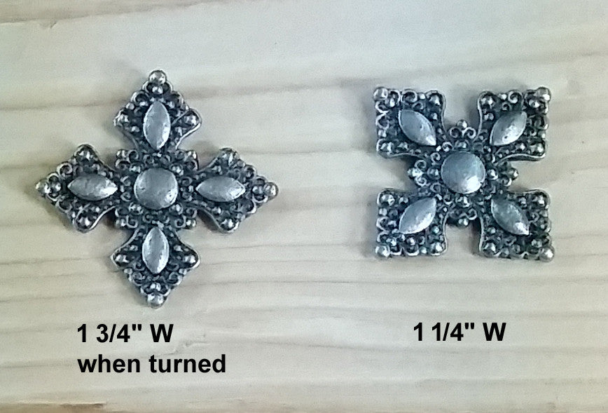 Ornate Style Clavos, 1 1/4" x 1 1/4" - Antique Silver finish - Wild West Hardware