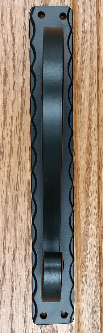 Medium Scroll Door Pull, Gate Pull, Black Powder Coat Finish - Wild West Hardware