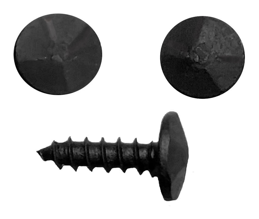 Small Clavos Head with hammered effect and screw shank- Black (sold in packs of 50 and up) - Wild West Hardware
