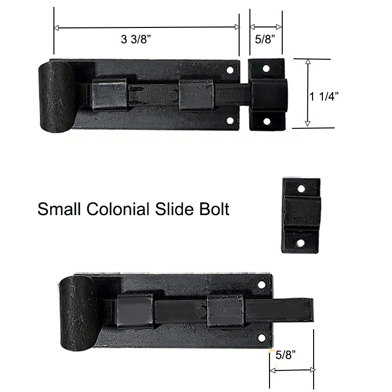 Colonial Surface Slide Bolt with curled handle