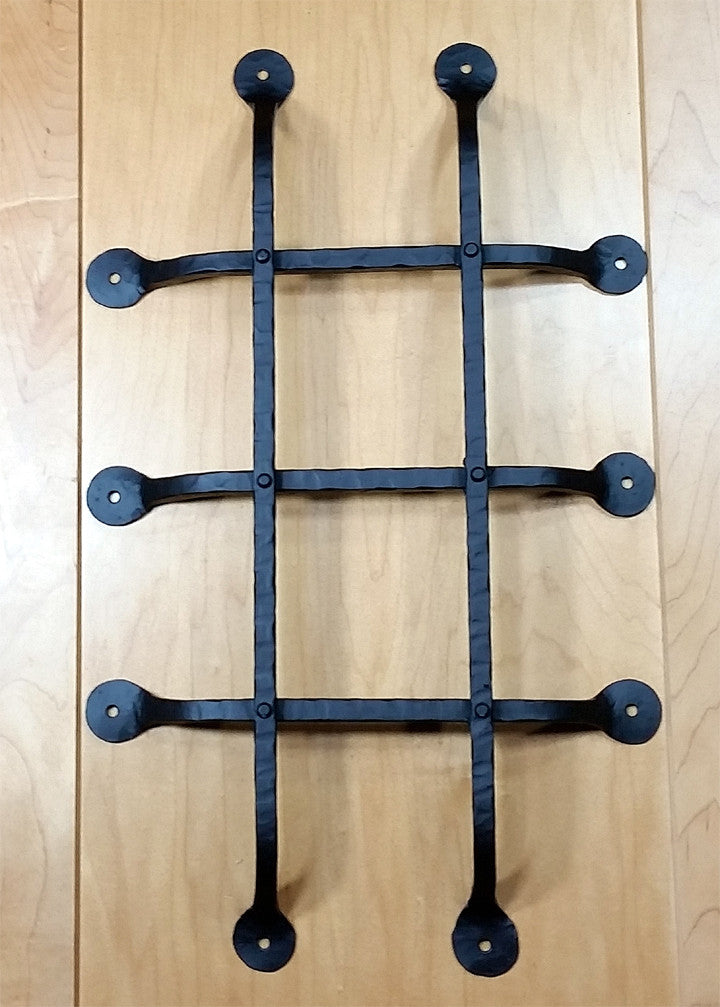 Premium Flat Tipped Speakeasy Grille - Size: 12" x 20" 5 Bars, Black Powder Coat finish - Wild West Hardware