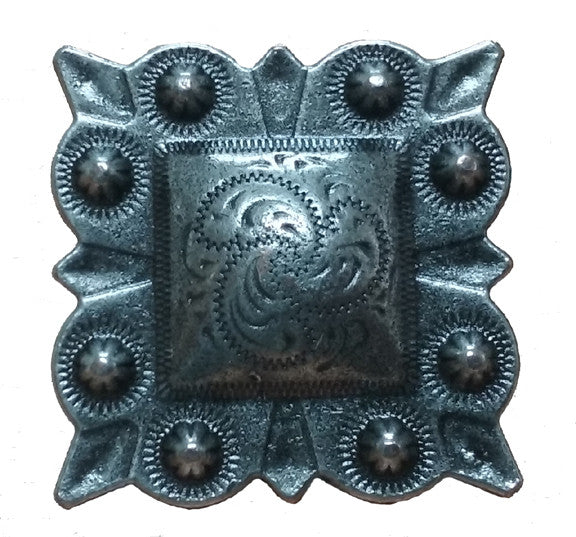 Square STUDDED Style Clavos, 1" x 1" - Antique Silver finish - Wild West Hardware