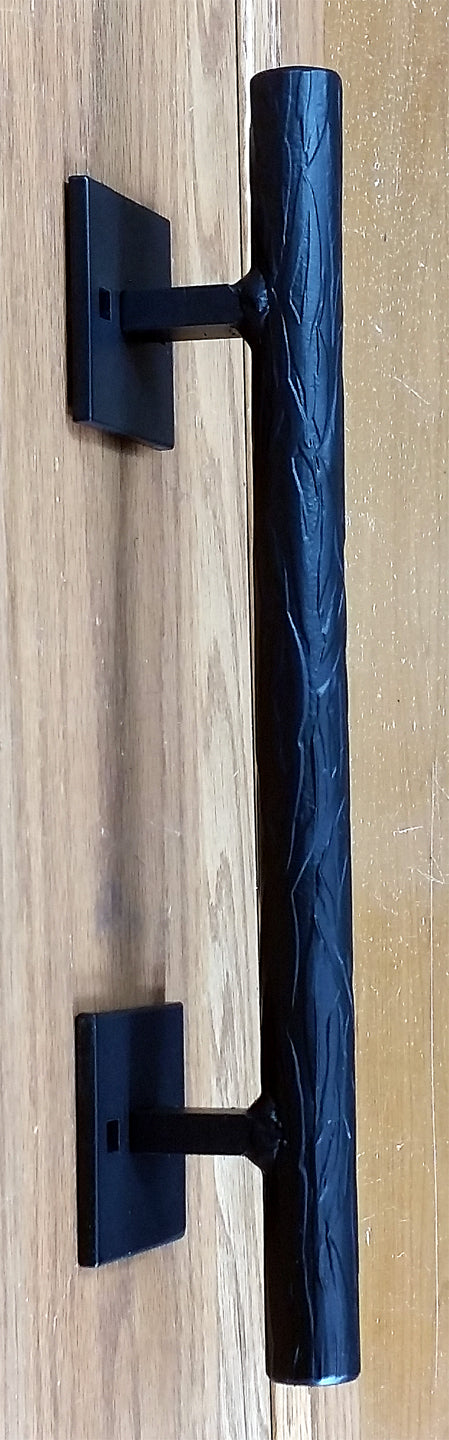 Tree Branch Door Pull #2 - - 12" handle, 2 mount plates - Wild West Hardware