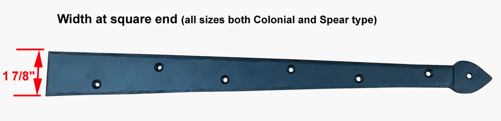 Premium SPEAR Dummy Strap Hinge Decorative Strap Hinges - Wild West Hardware