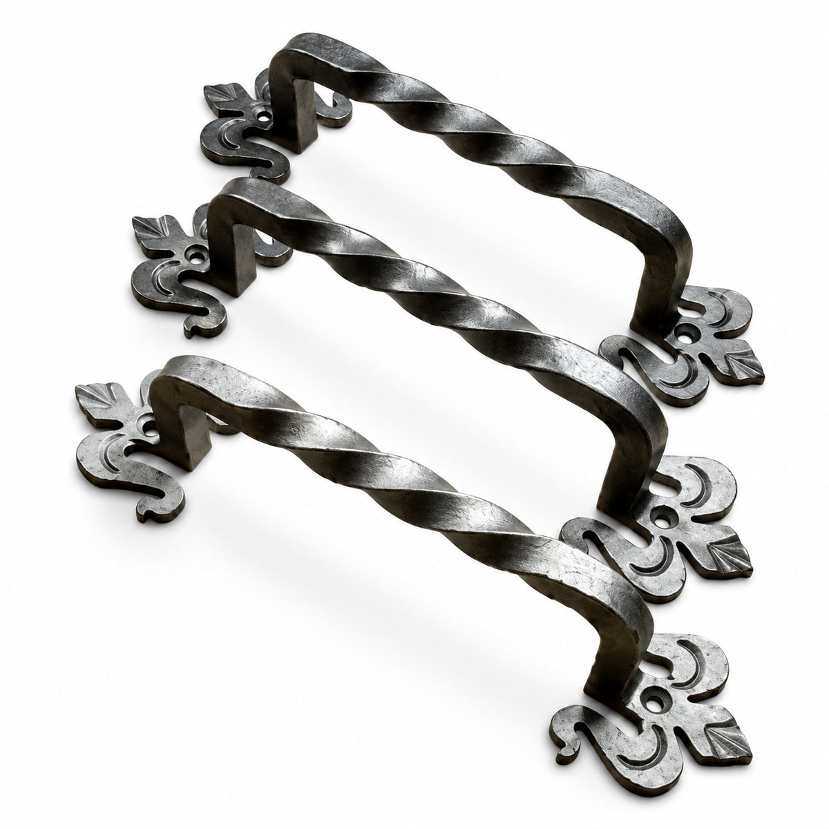 Fleur de Lis Twisted Iron Door Pull - Barn Door Handle
