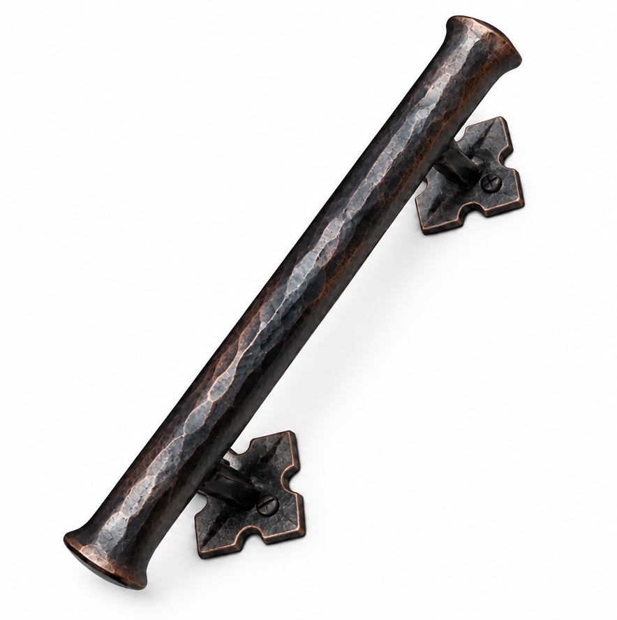 Barn Door Handle - Door Pull - Round Bar Distressed - 1" Dia. (NEW ITEM) - Multiple Finishes Available
