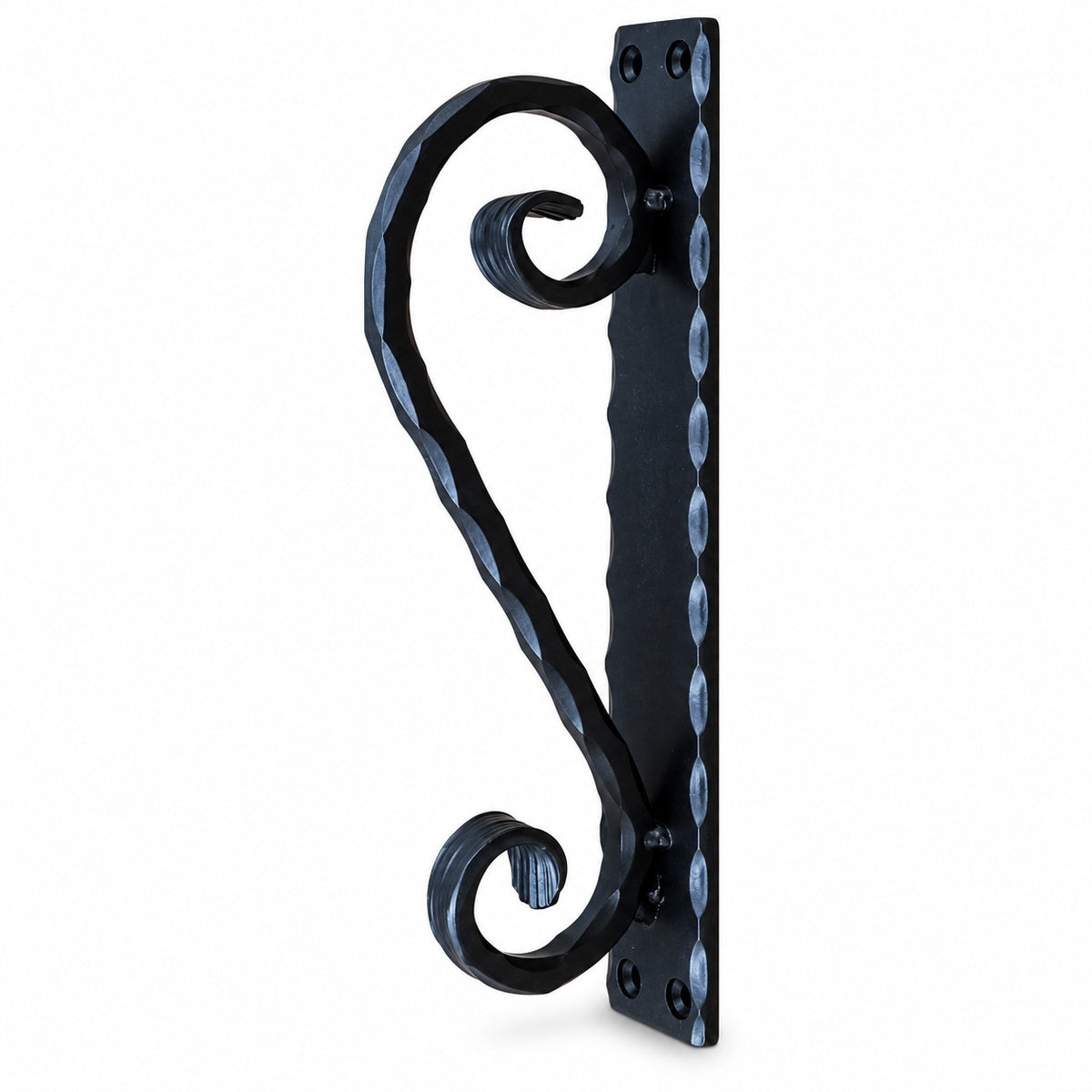 Hammered Fishtail Scrolled Door Pull, Gate Pull