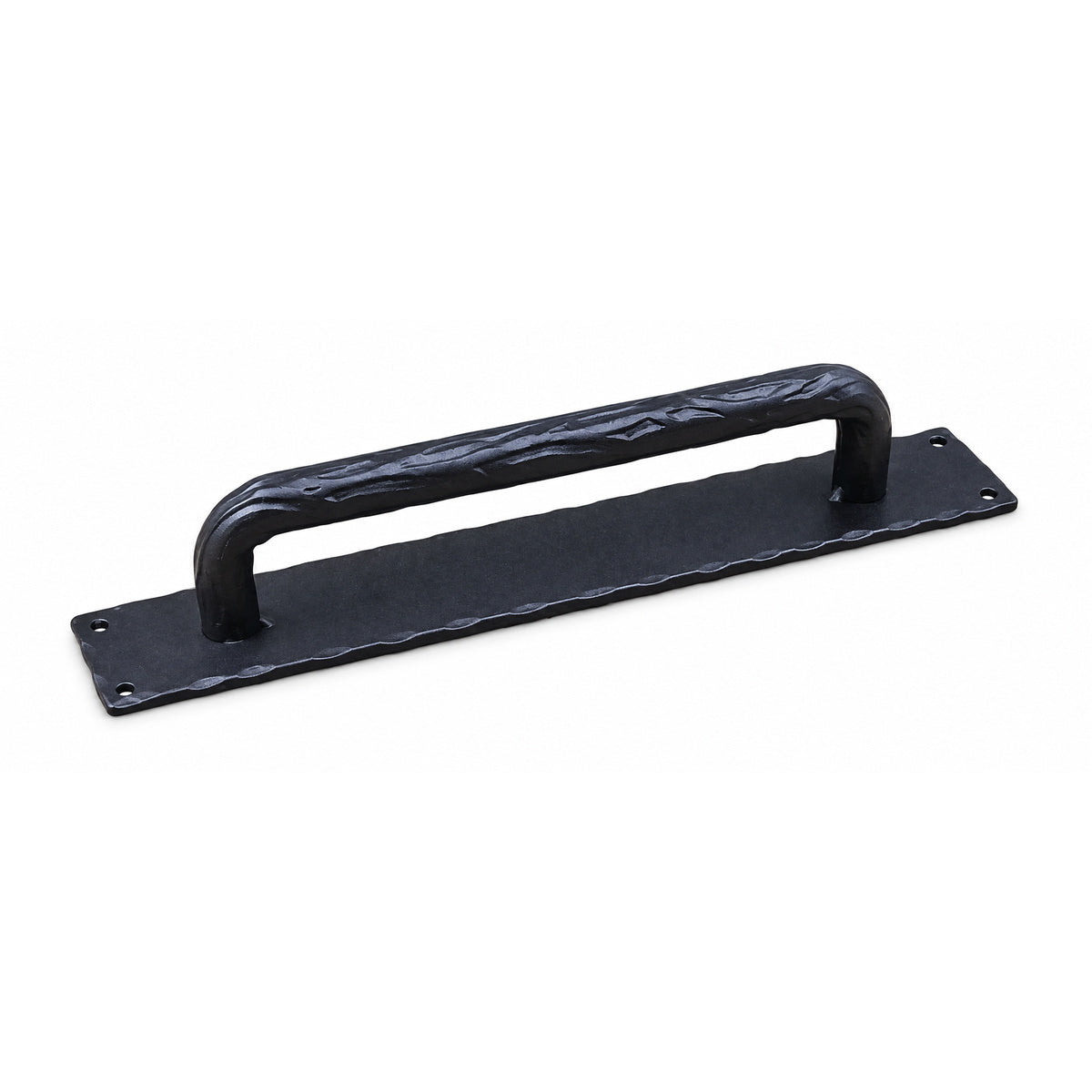 A tree branch type of door pull or gate handle on a white background.