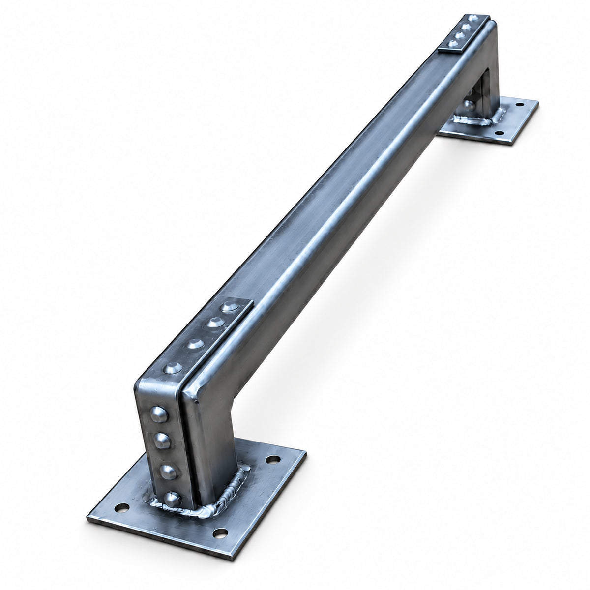 Barn Door Handle Pull -Industrial Style with Studded Bracket Ends - Multiple Finishes Available
