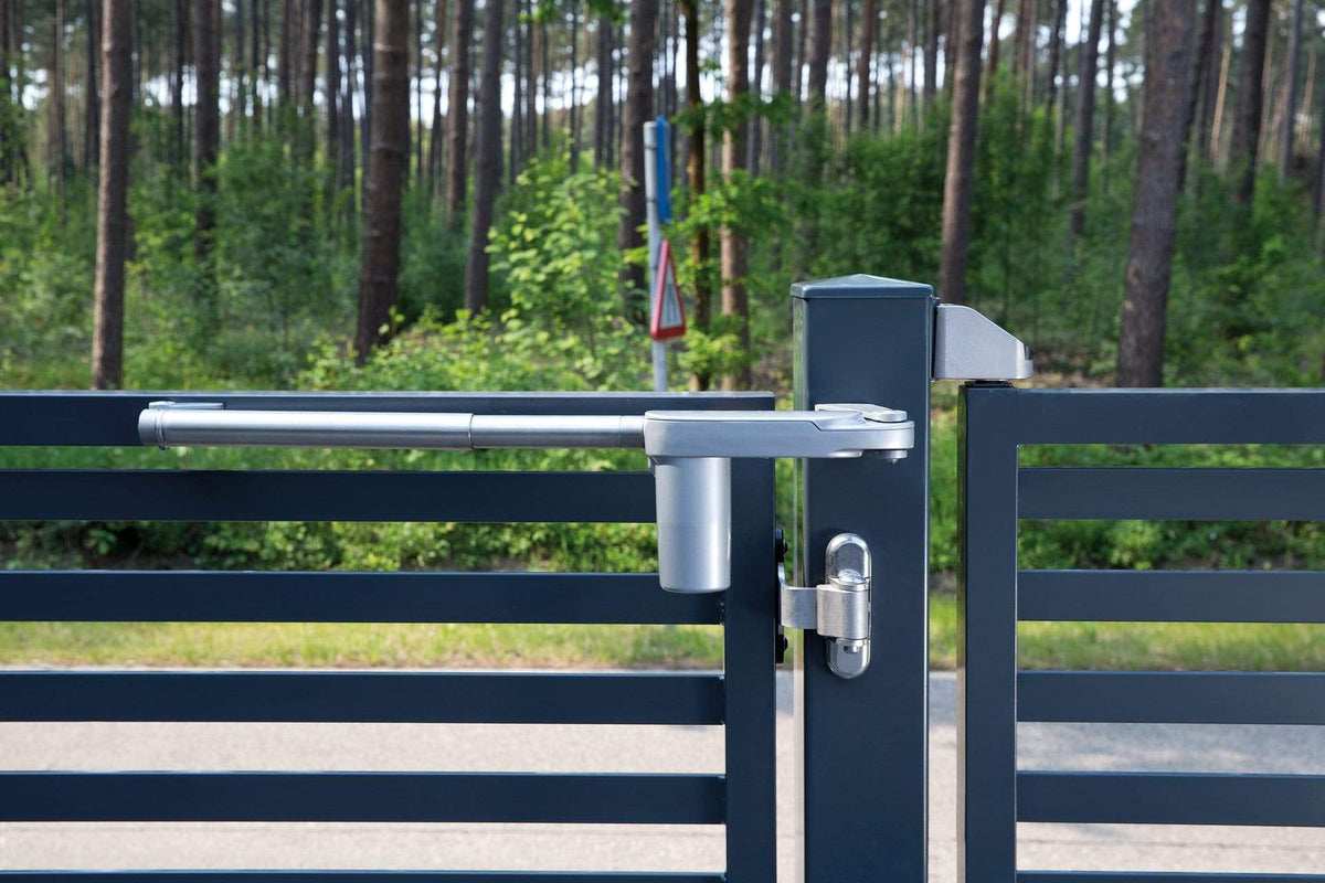 180° 3-Way Adjustable Ornamental Gate Hinge - For 4" Inch Square Post - 1-1/2" to 2" Gate Frame - Stainless Steel Finish - 2 Pack