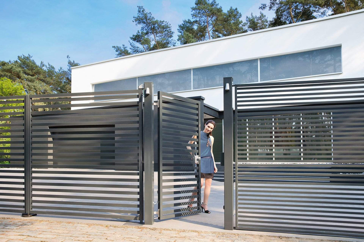 180° 3-Way Adjustable Ornamental Gate Hinge - For 4" Inch Square Post - 1-1/2" to 2" Gate Frame - Stainless Steel Finish - 2 Pack