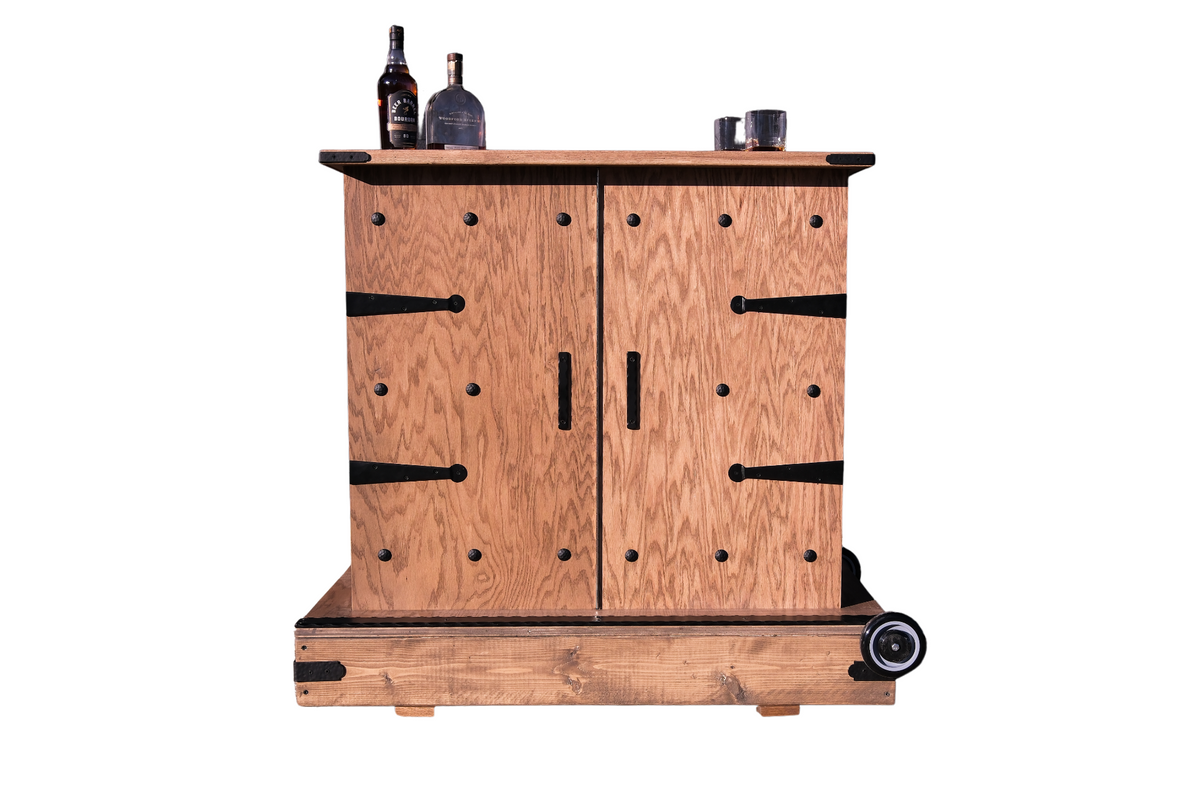 Portable Saloon - Whisky Bar - Solid Oak - Made in the USA