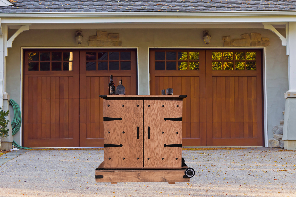 Portable Saloon - Whisky Bar - Solid Oak - Made in the USA