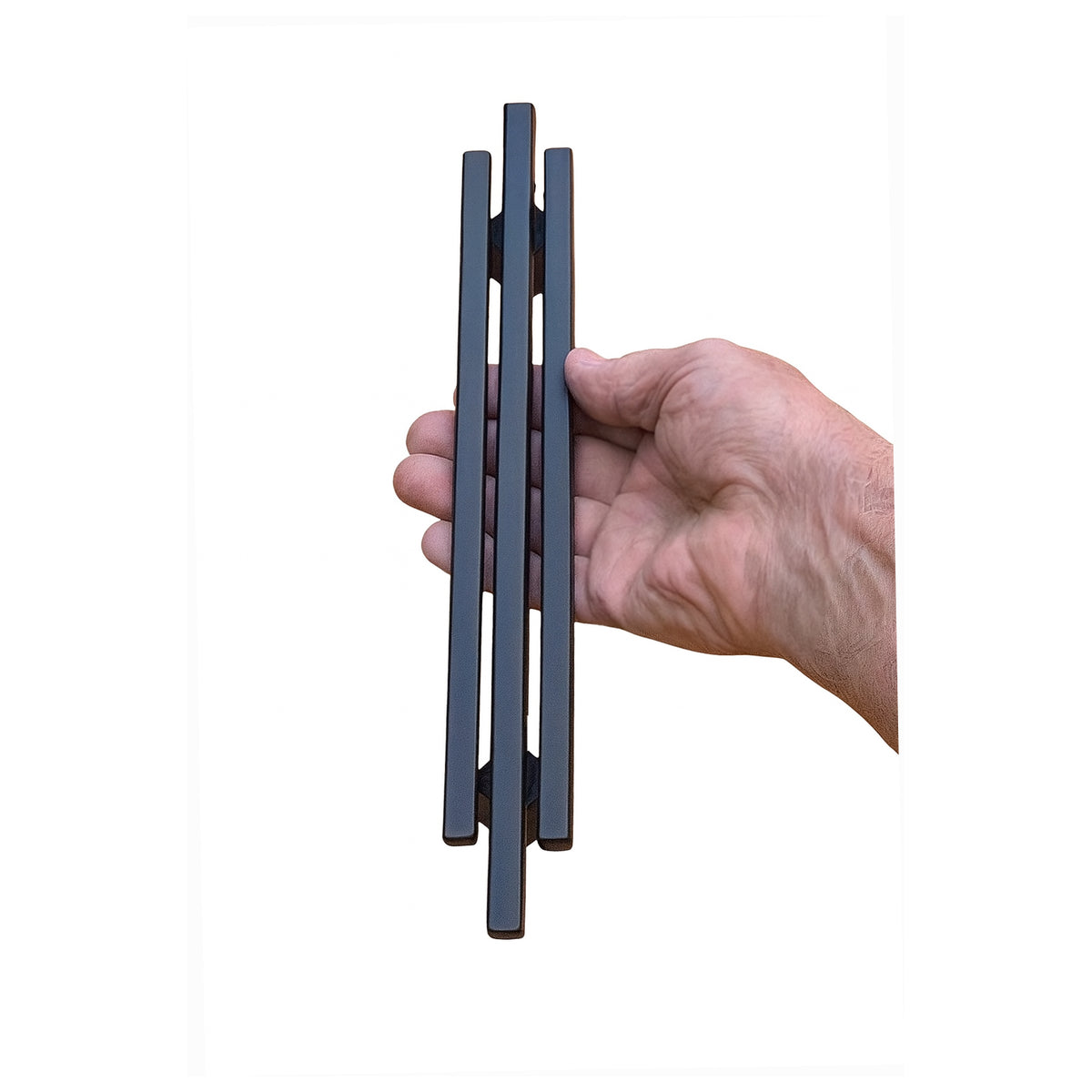 Modern Contemporary 3 Bar Door Pull handle with finger Pull Set - For Sliding Barn Door