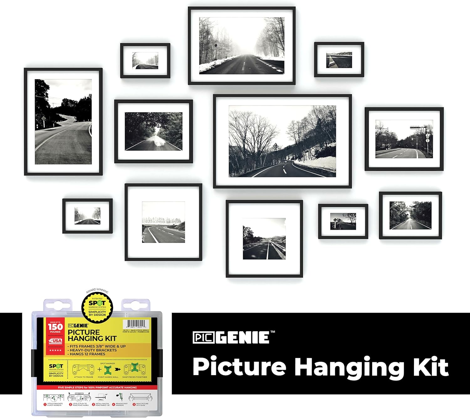 Steel Picture Hanging Kit | Up to 150 lbs