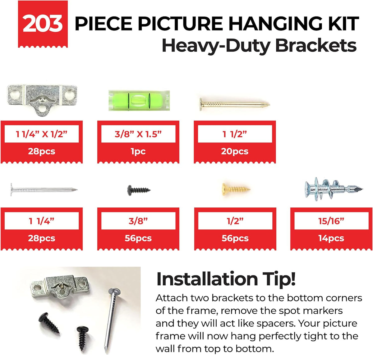 Zinc Picture Hanging Kit | Up to 60 lbs