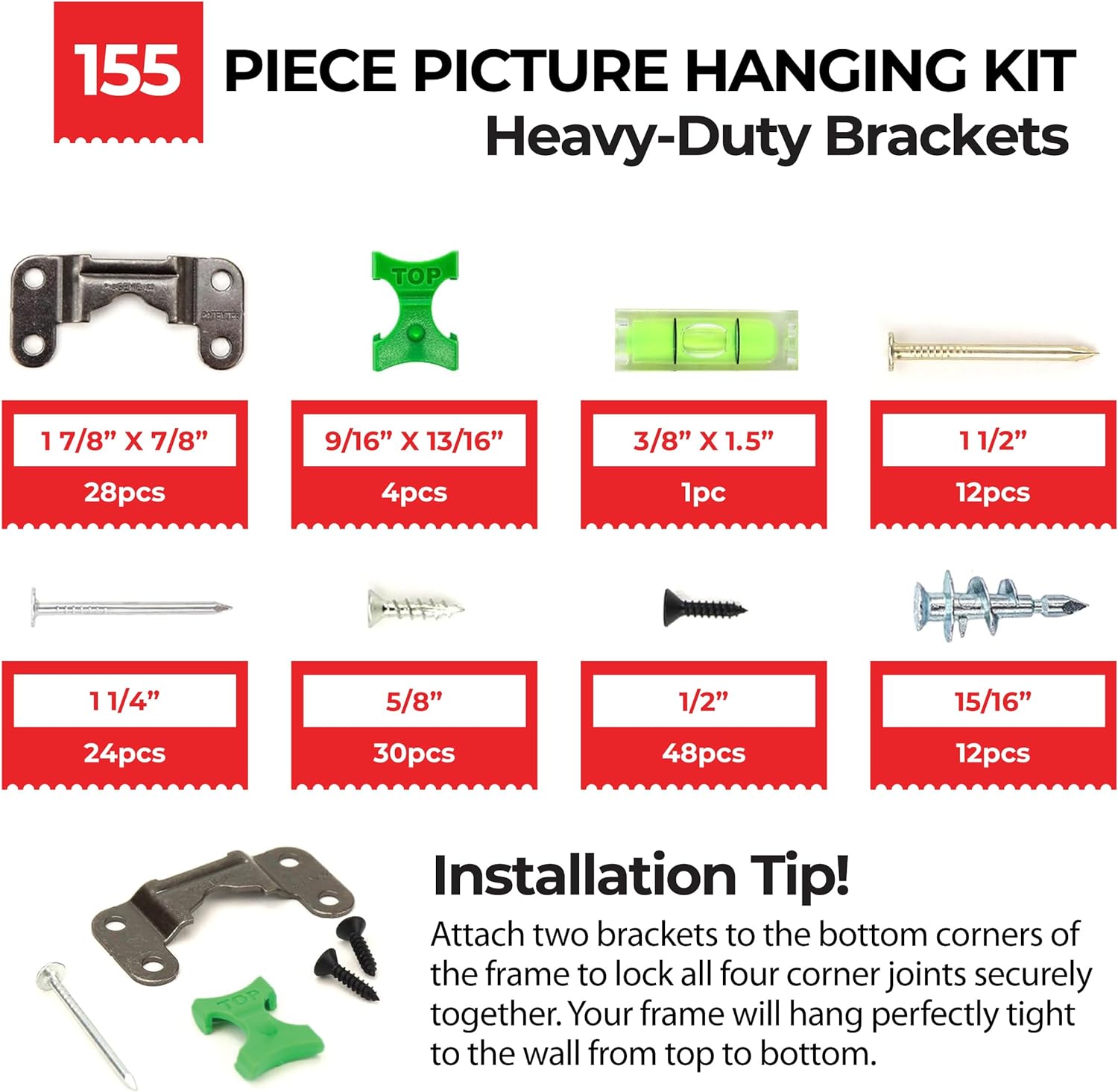 Steel Picture Hanging Kit | Up to 150 lbs