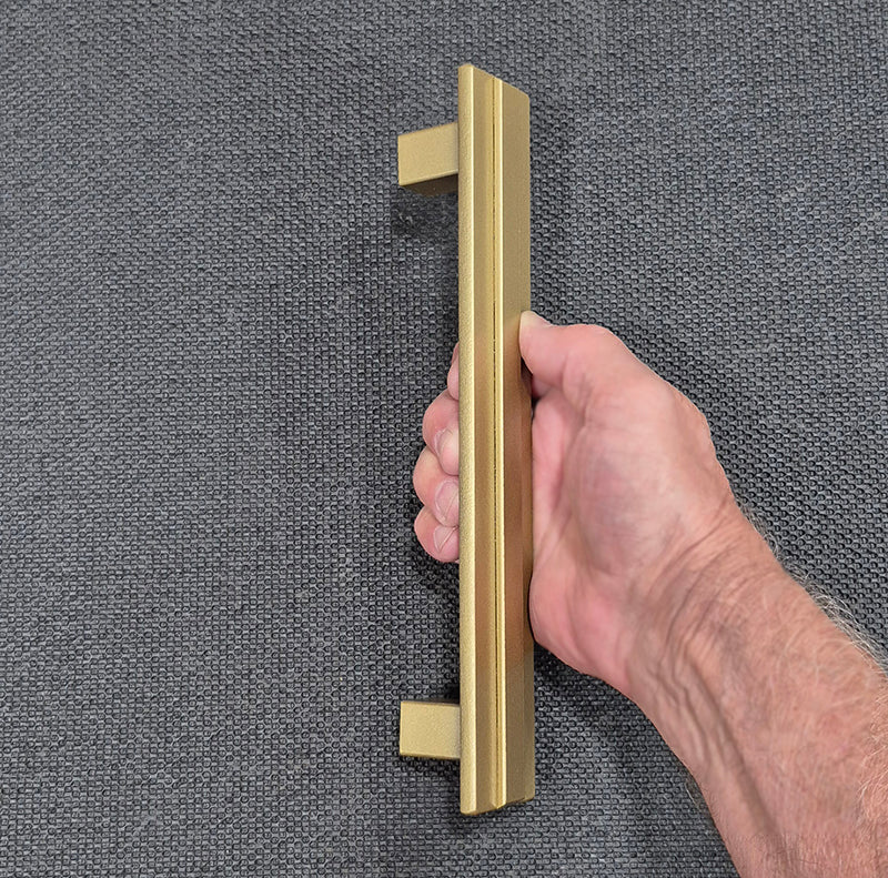 Modern Contemporary Door Pull Handle with Accent Strip and Finger Pull Set - For Sliding Barn Door