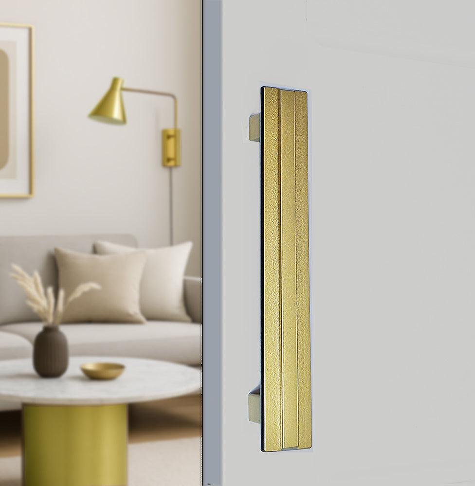 Modern Contemporary Door Pull Handle with Accent Strip and Finger Pull Set - For Sliding Barn Door